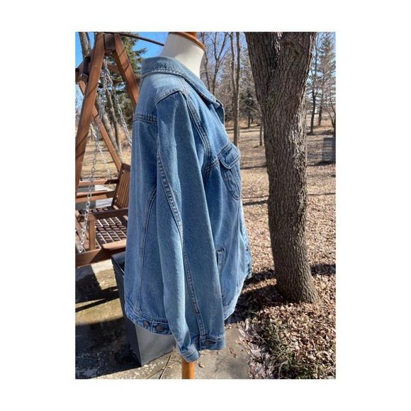 90s Cotton Ginny Plus Denim Jacket Med Wash Metal Buttons 4 Pocket Sz S - Picture 7 of 11